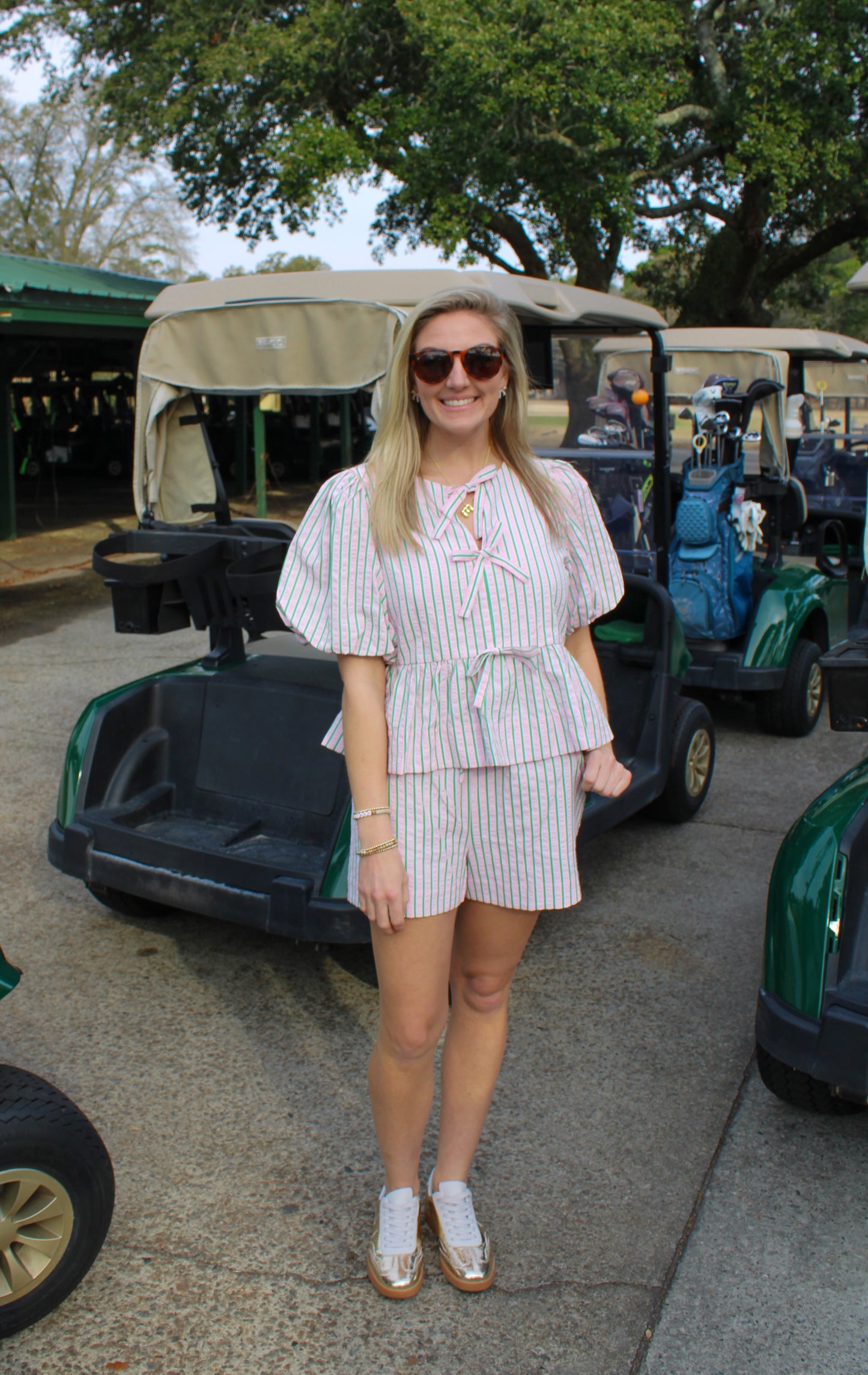 Fore Stripe Set, Light Pink/Green