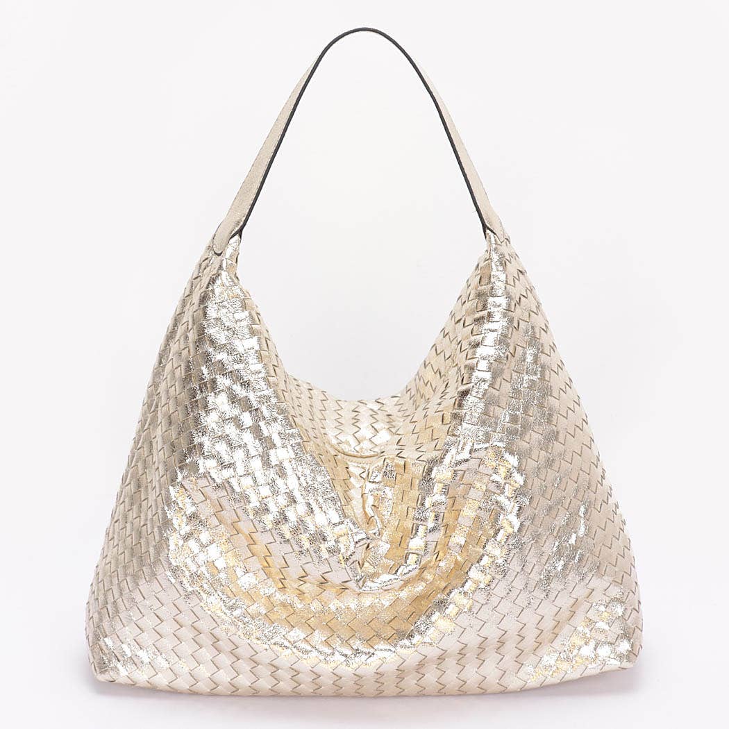 Metallic Braided Tote Bag
