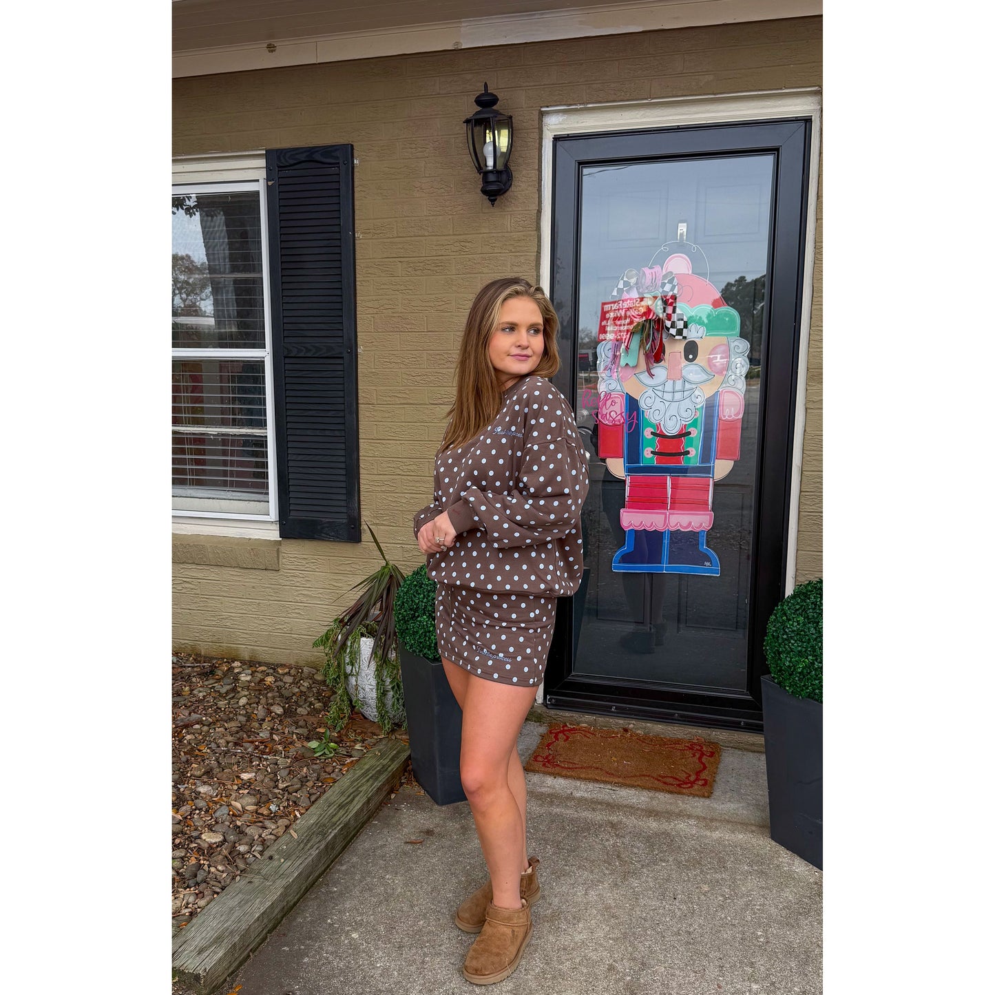 Trust the Process Polka Dot Lounge Set, Blue/Brown