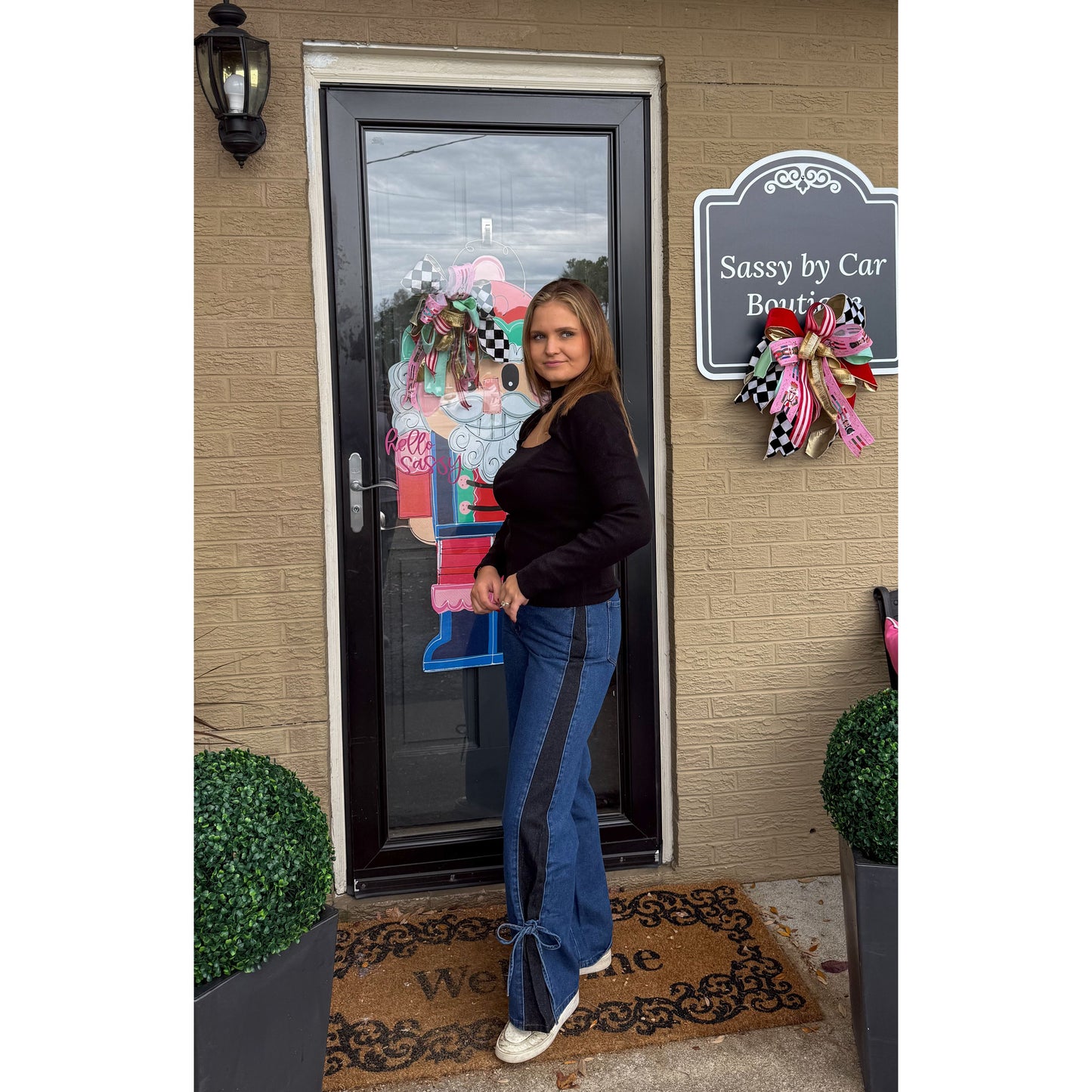 Mock Neck Cutout Top, Black