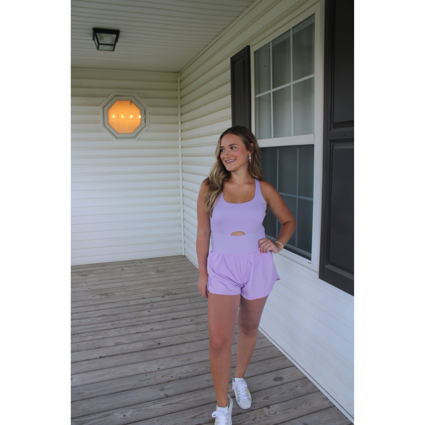 Chelsea Workout Romper, Lavender