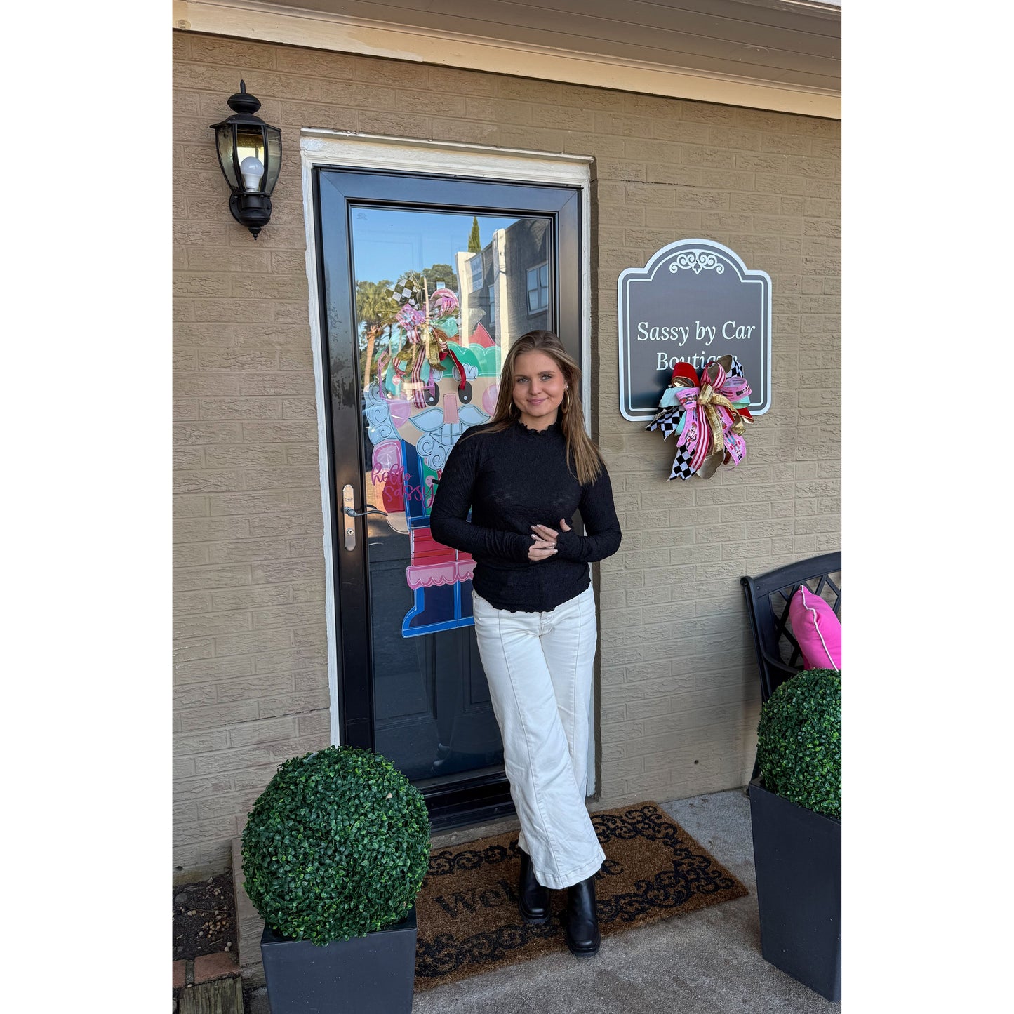 Harlow Sheer Top, Black