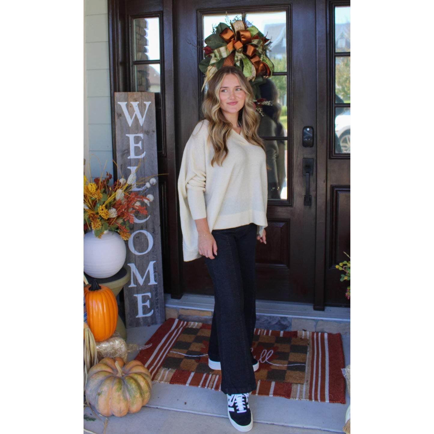 Holly Lightweight Sweater, Cream