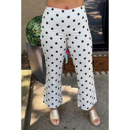 Alex Polka Dot Pants, Cream/Black