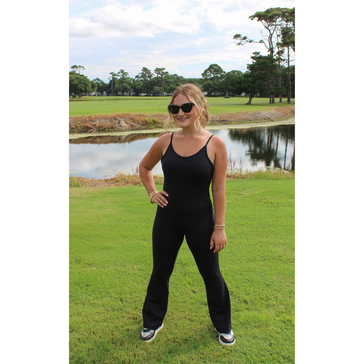 Carmen Workout Jumpsuit, Black