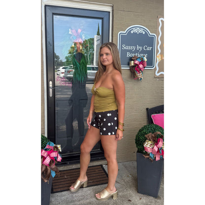 Presley Cutout Top, Olive Green