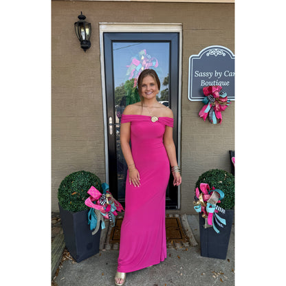 OTS Seashell Maxi Dress, Fuchsia