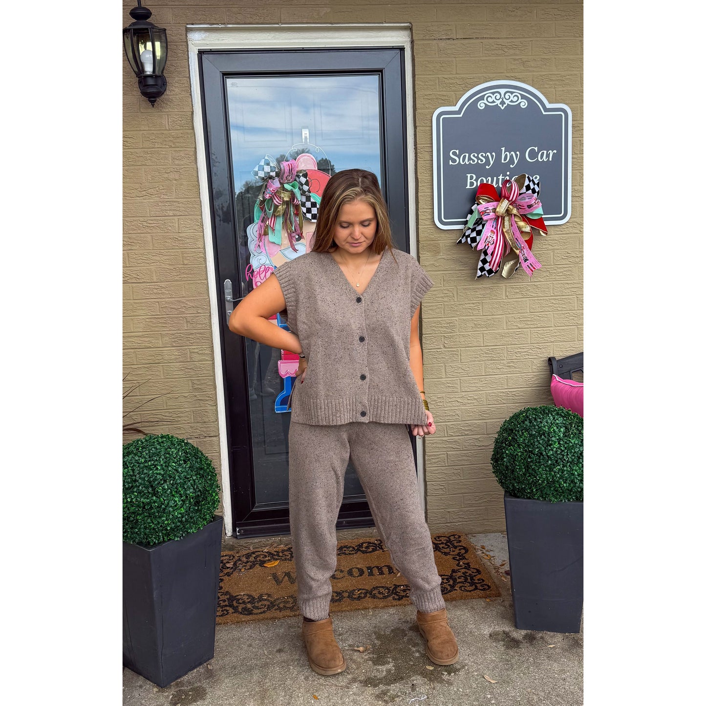 Mocha Knit Lounge Set