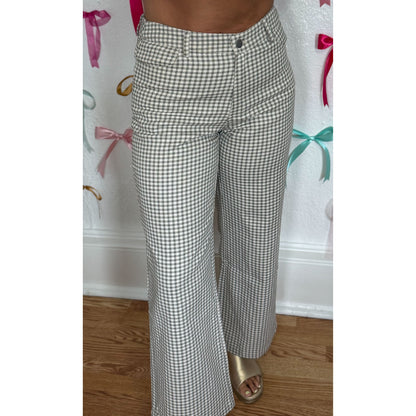 Gingham Straight Leg Denim