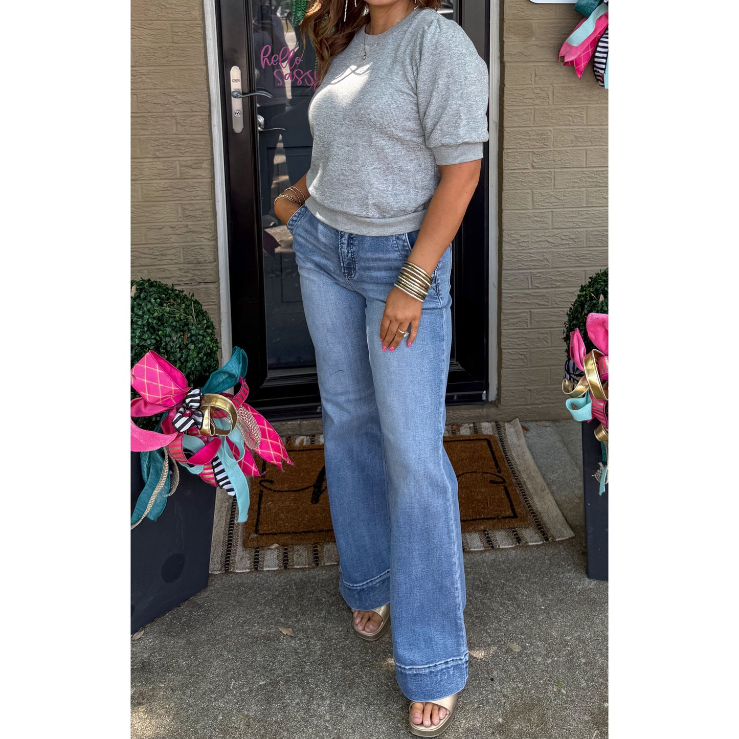 Mia Top, Grey