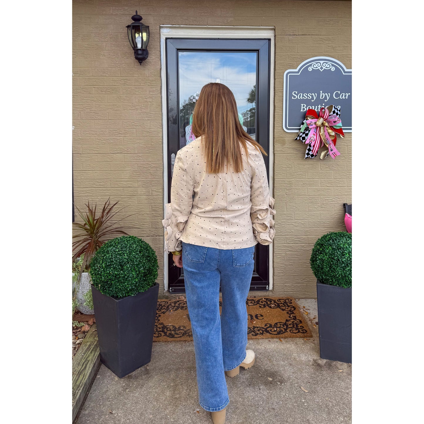Polka Dot Detail Blouse