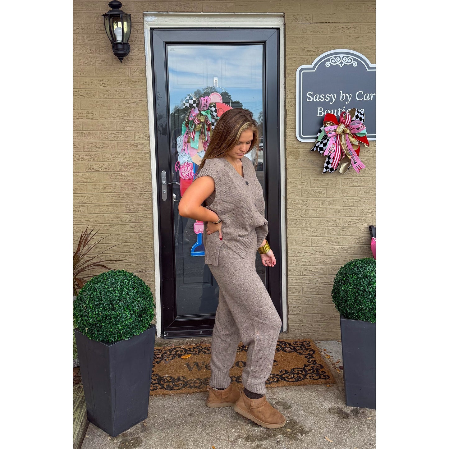 Mocha Knit Lounge Set