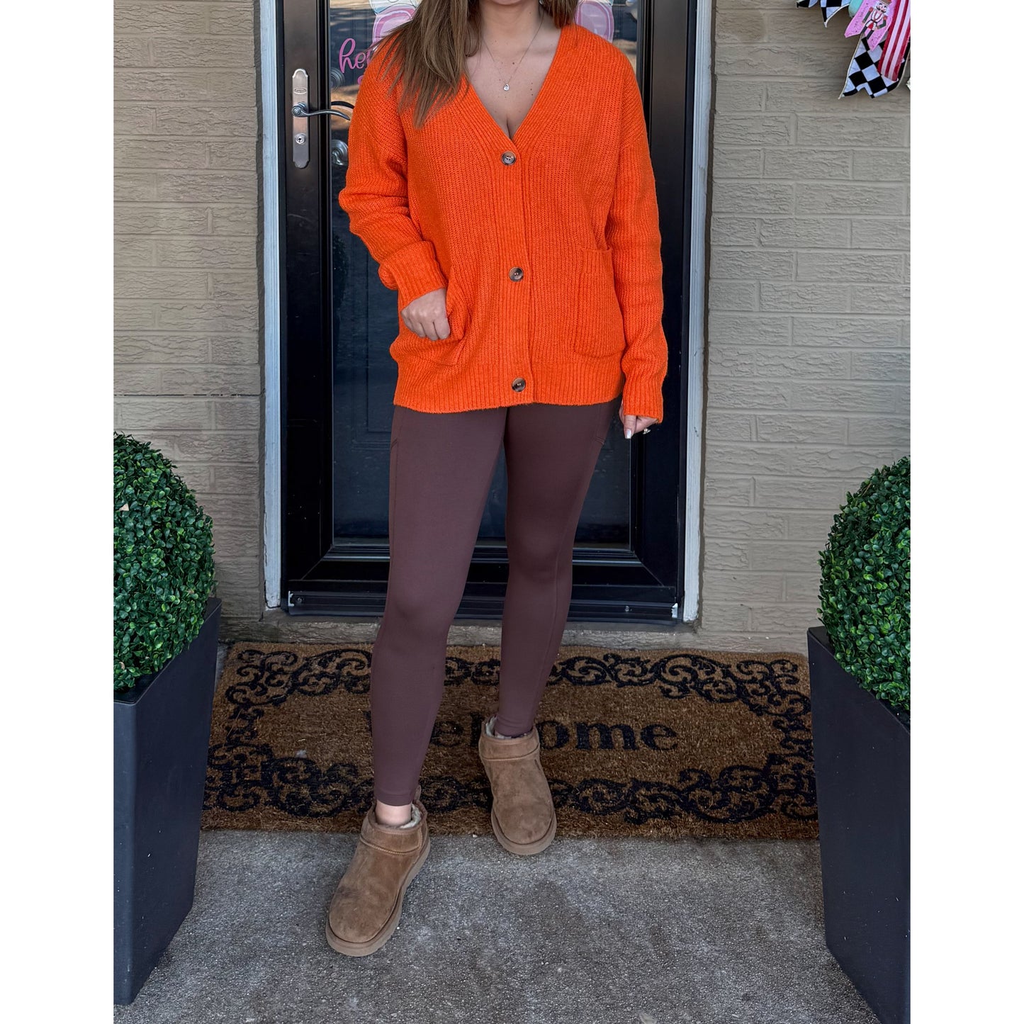 Fuzzy Orange Cardigan