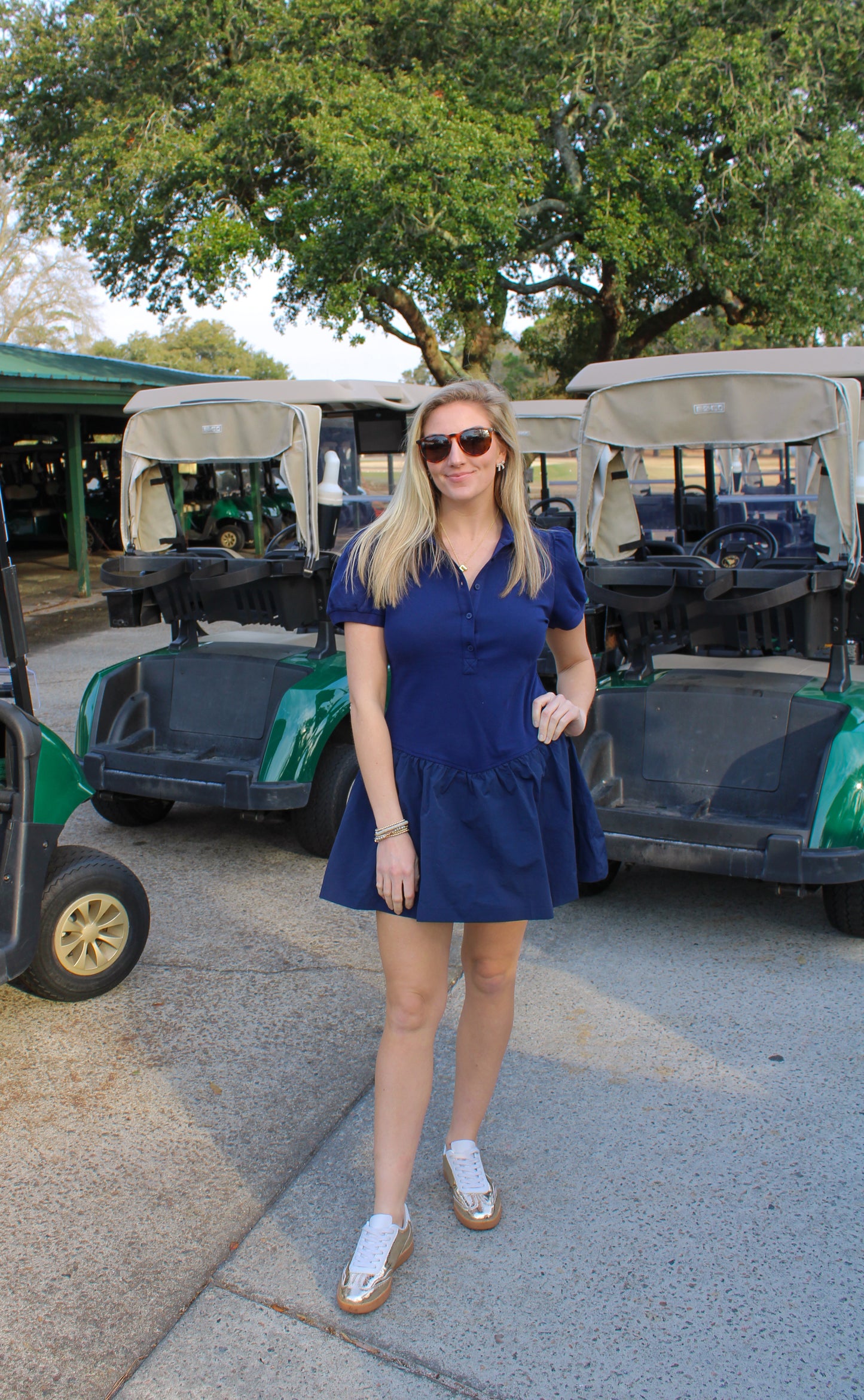 Caddy Romper, Navy