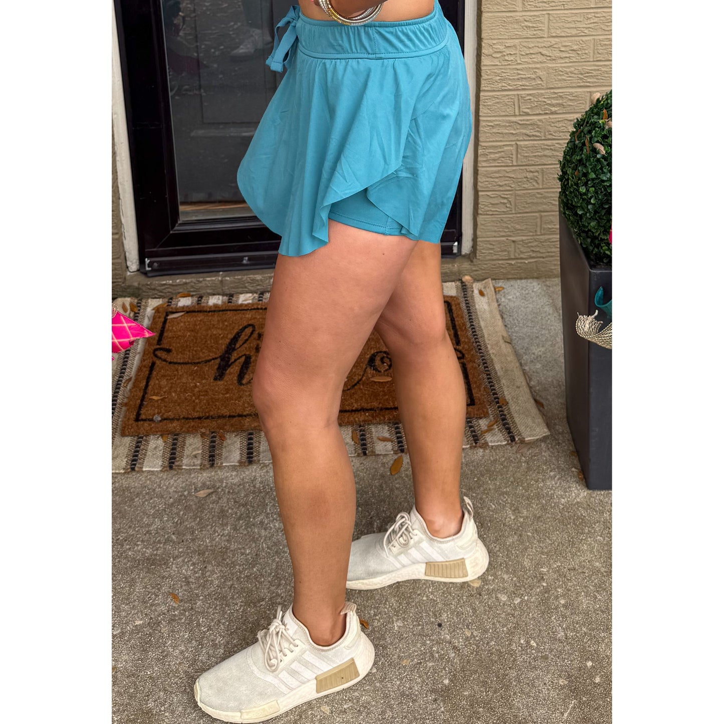 Lexley Detail Shorts, Teal