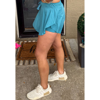 Lexley Detail Shorts, Teal