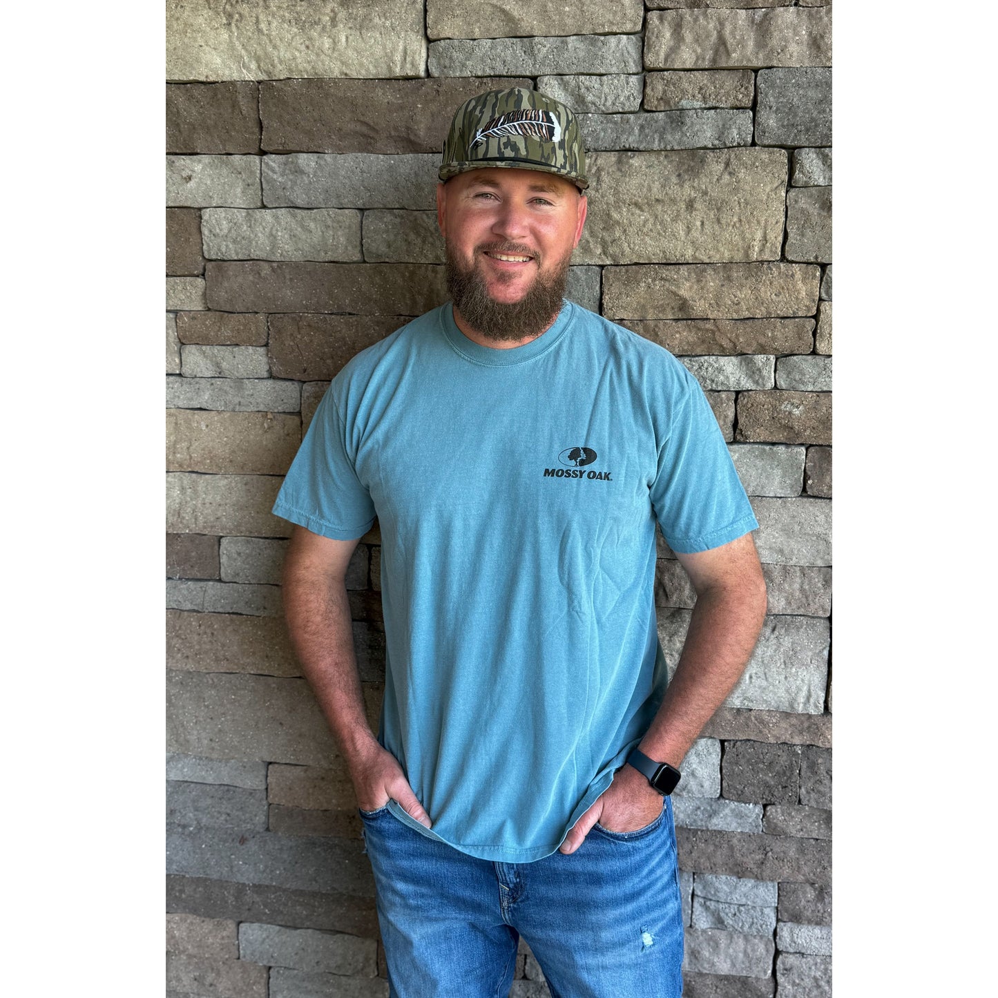 Mens Ol' Timer T-Shirt, Slate Blue