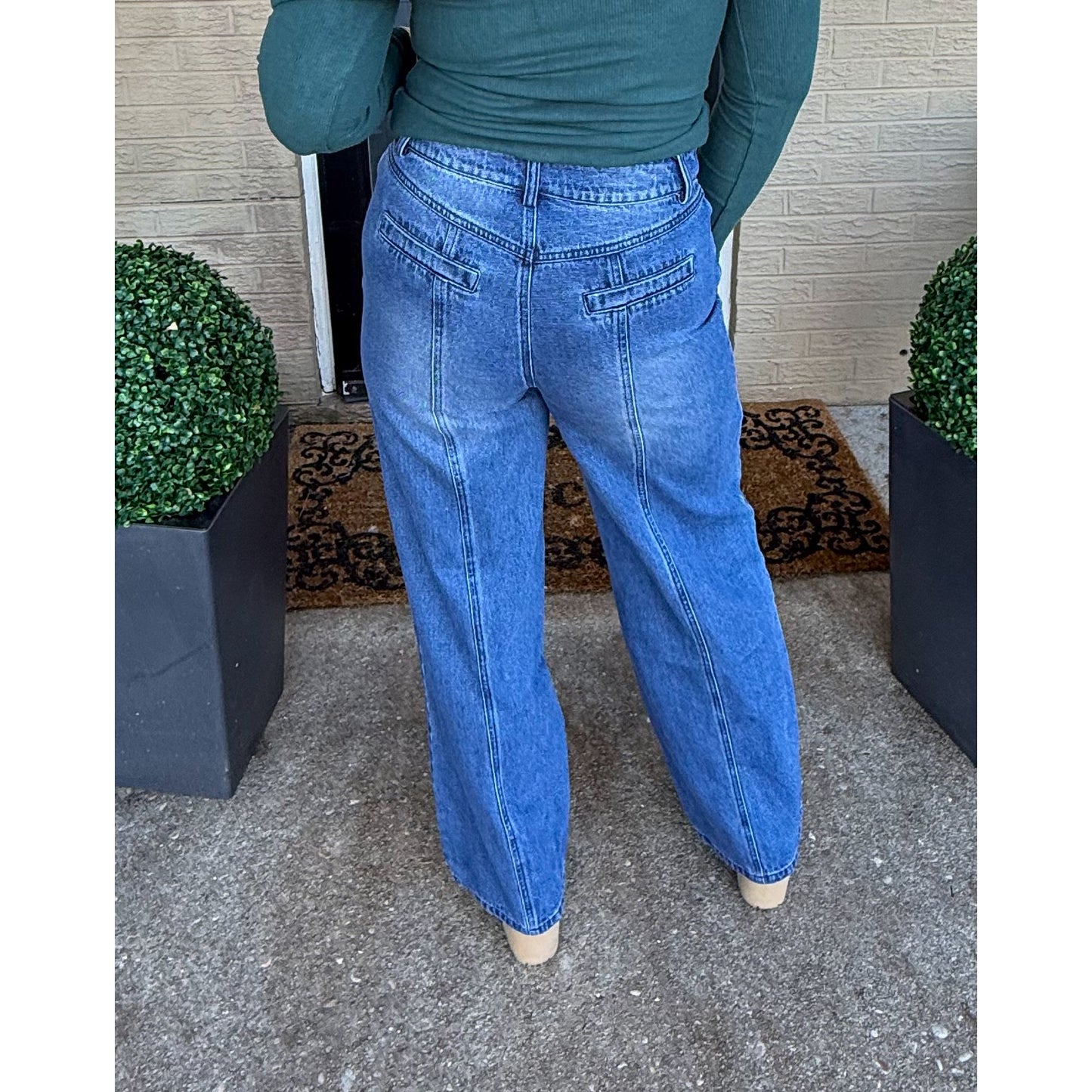 Tiffany Mid Rise Jeans, Dark Wash