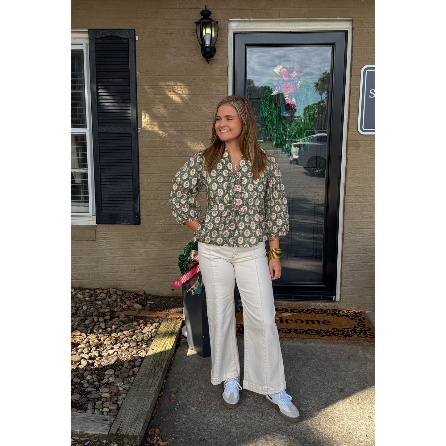Elise Pattern Blouse, Multi-Color