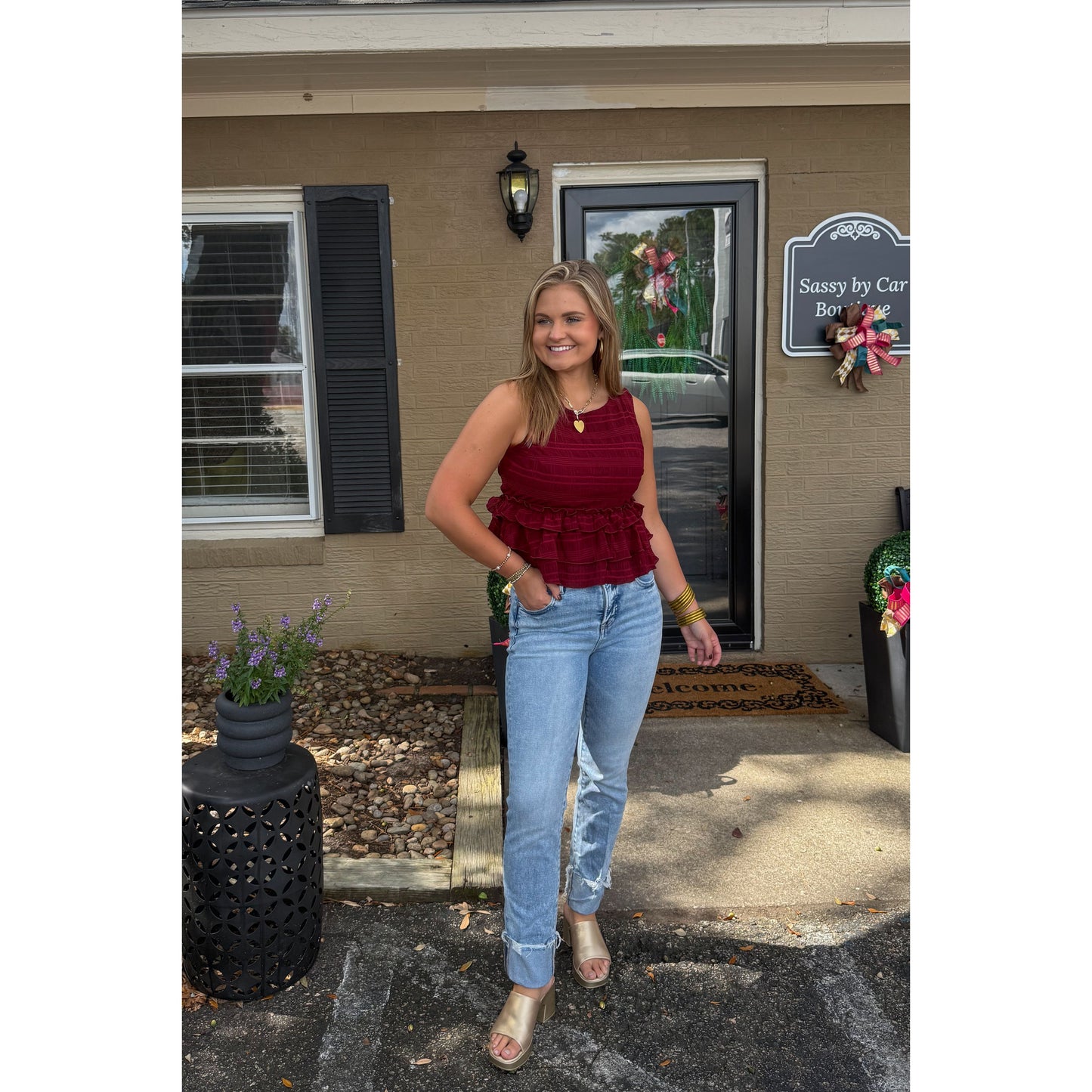 Danna Top, Burgundy