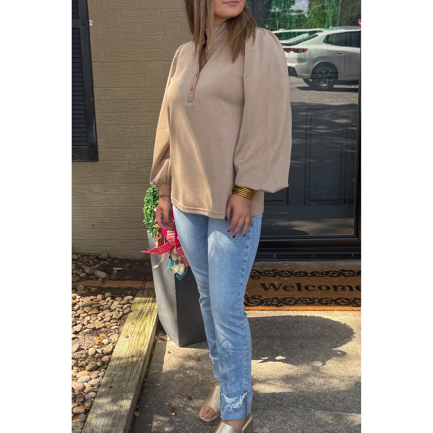 Rowan Lounge Top, Taupe