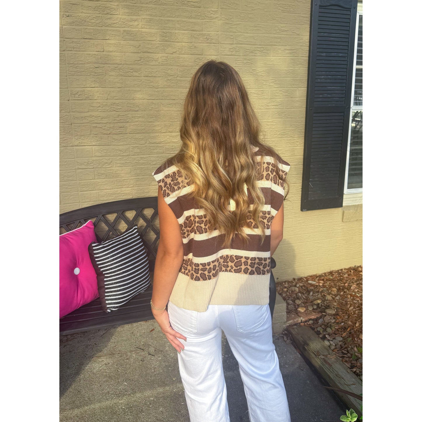 Kennedy Cheetah Top, Taupe Multi