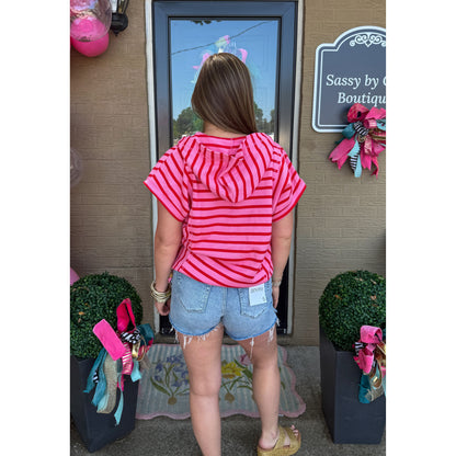 Pink/Red Stripe Top