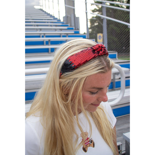 Sequin Headband, Garnet/Black