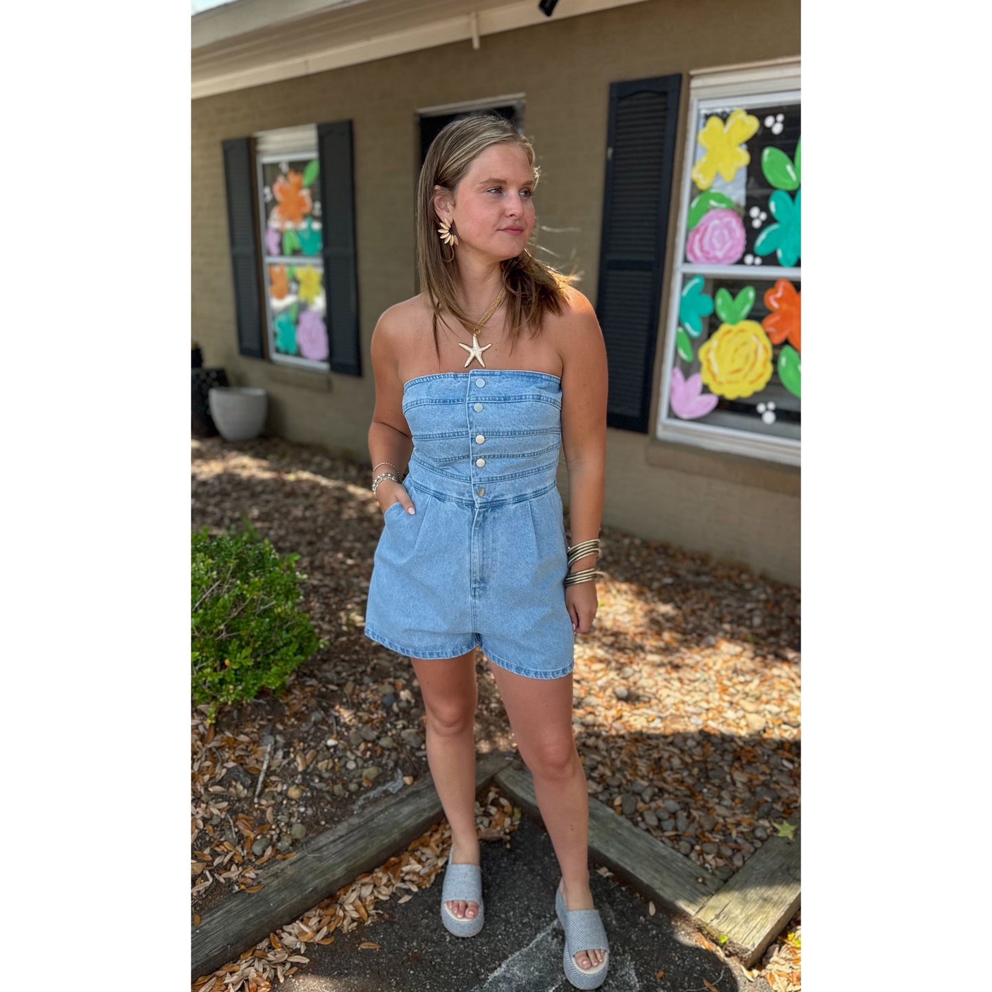 Denim Romper