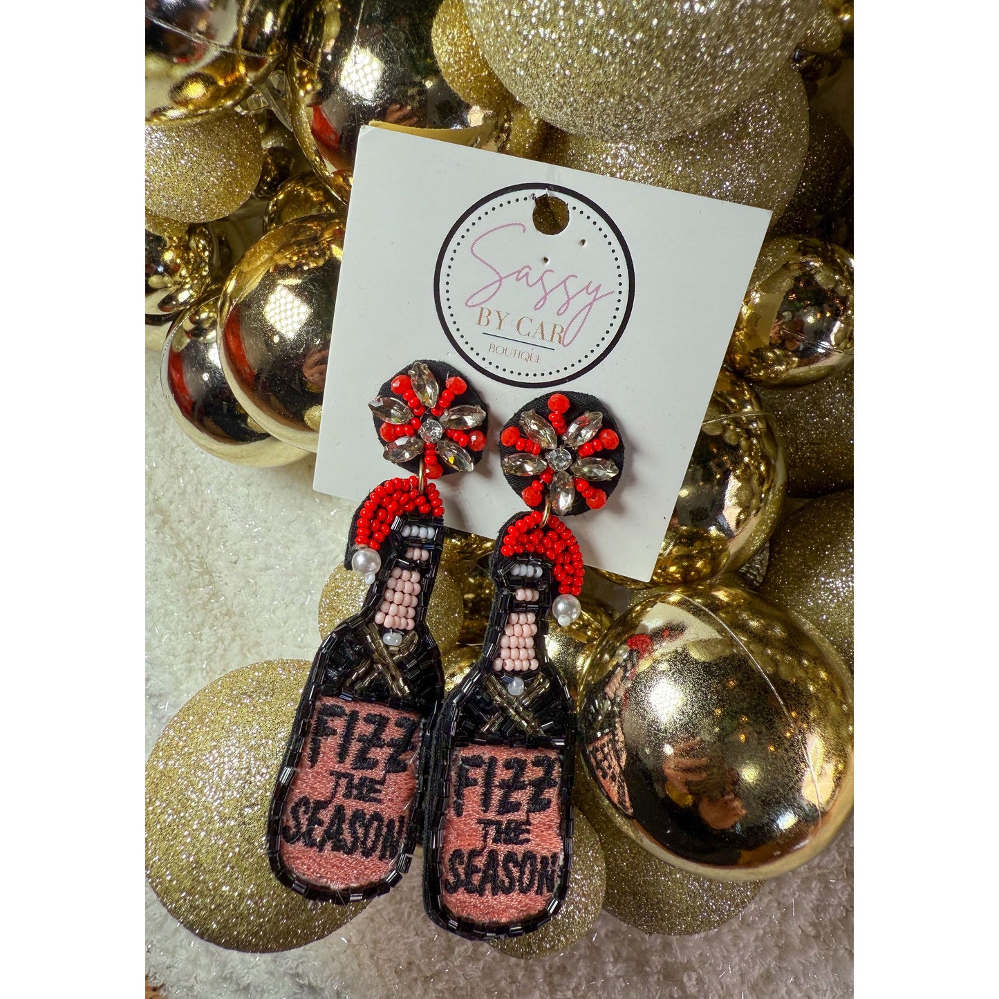 Fizz the Season Earrings, Black