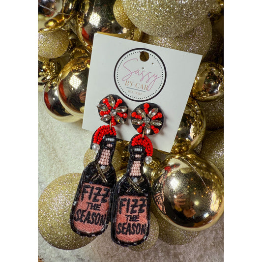 Fizz the Season Earrings, Black