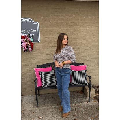 Kinsley Peplum Sweater Top, Dark Oak