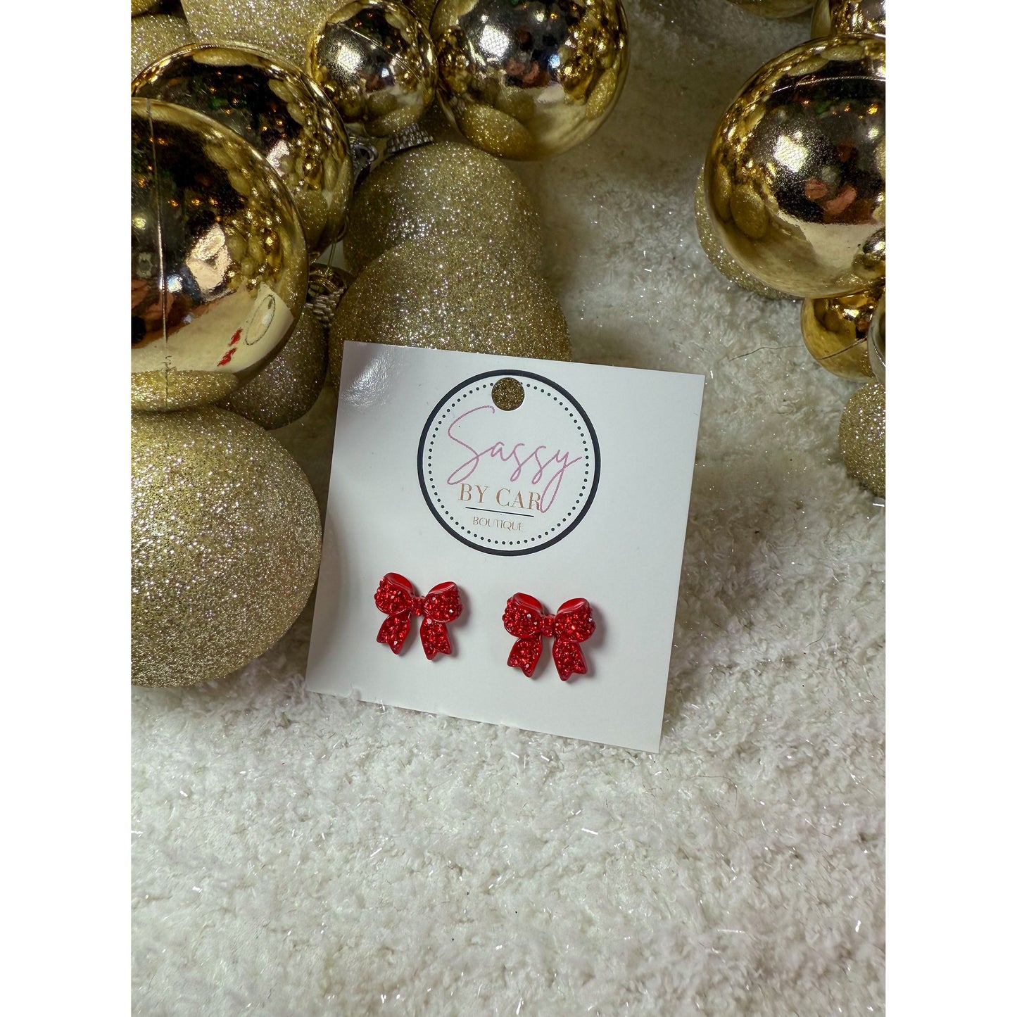 Red Bow Studs