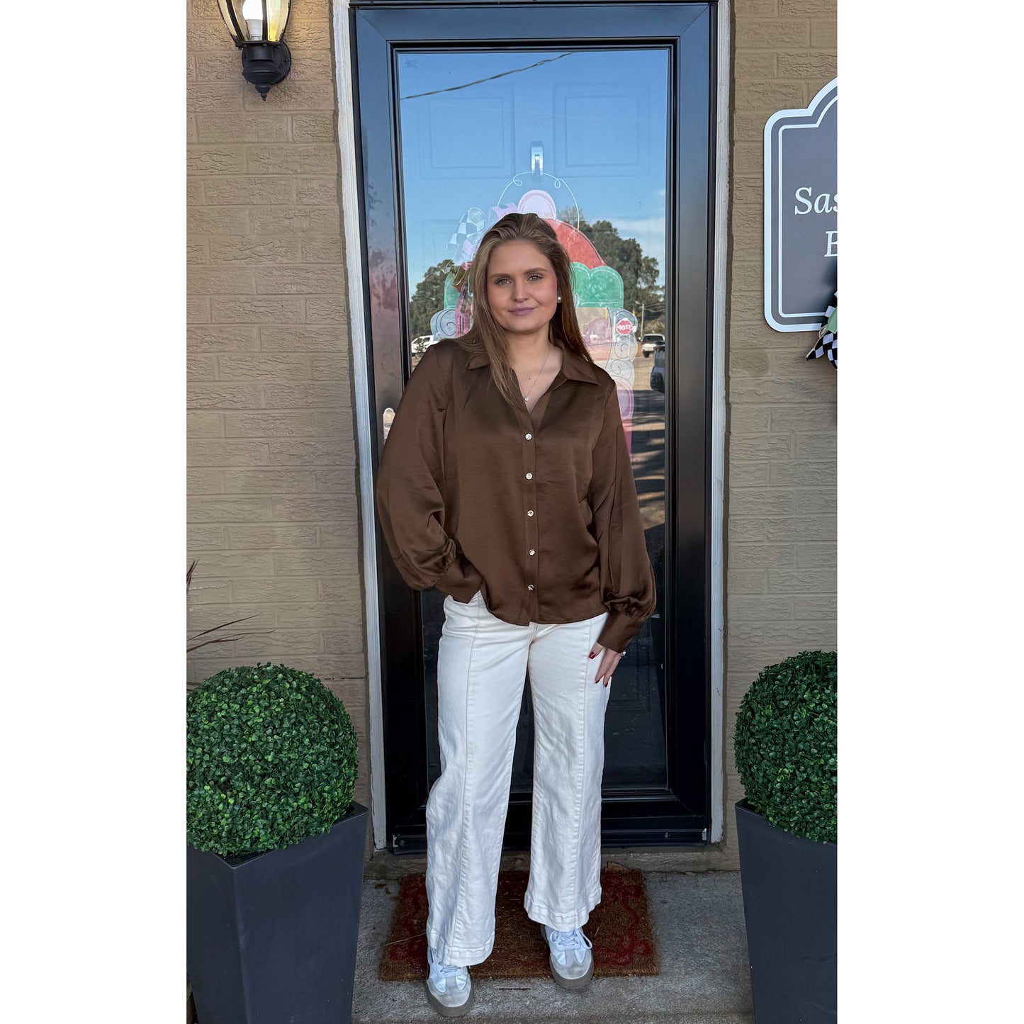 Ashley Blouse, Chocolate