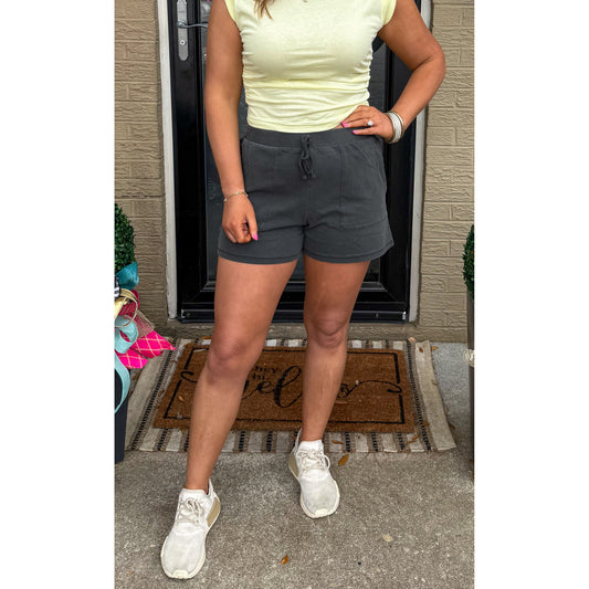 Blaise Lounge Shorts, Charcoal Grey