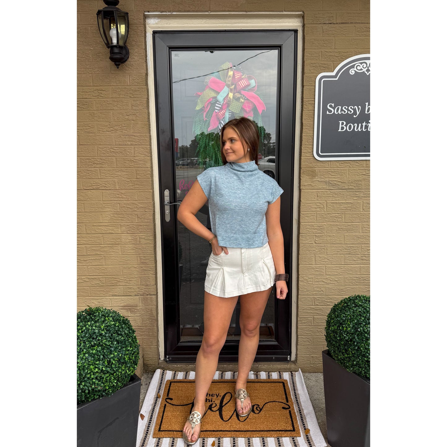 Selena Top, Light Blue