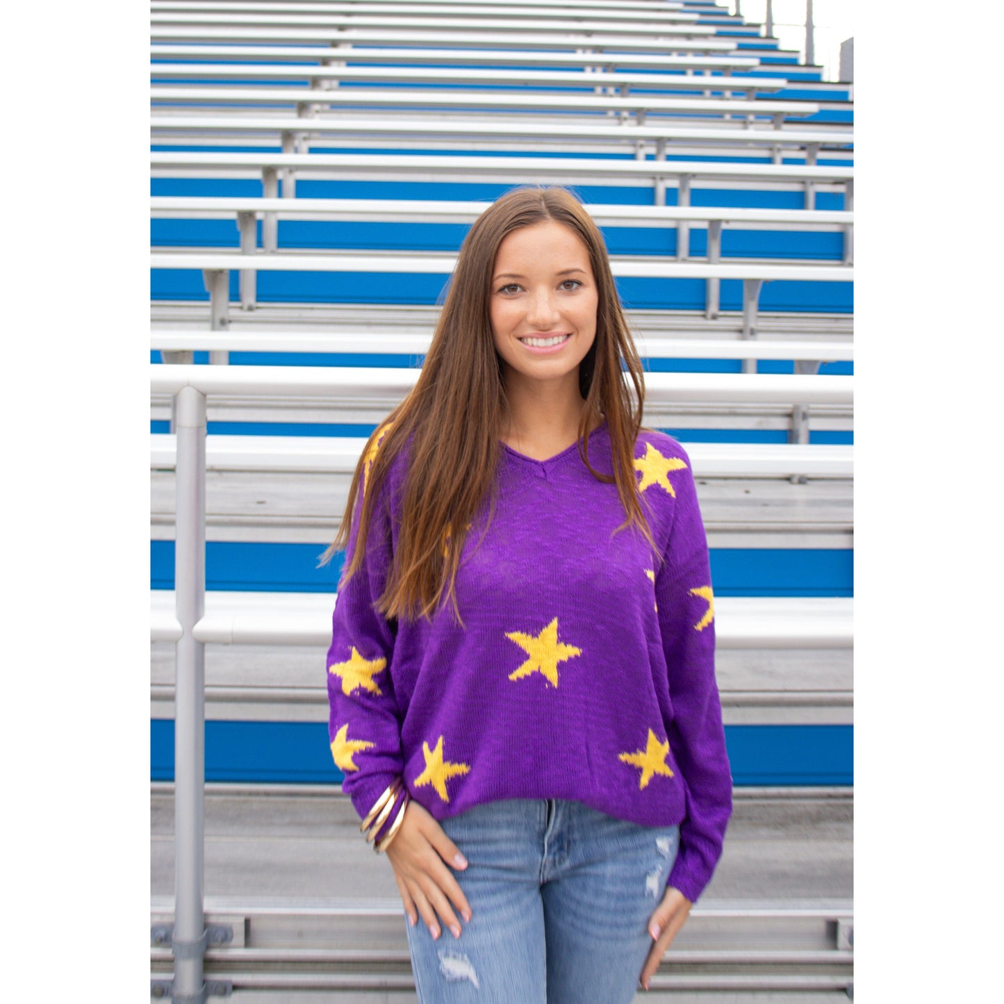 Purple/Gold Star Sweater