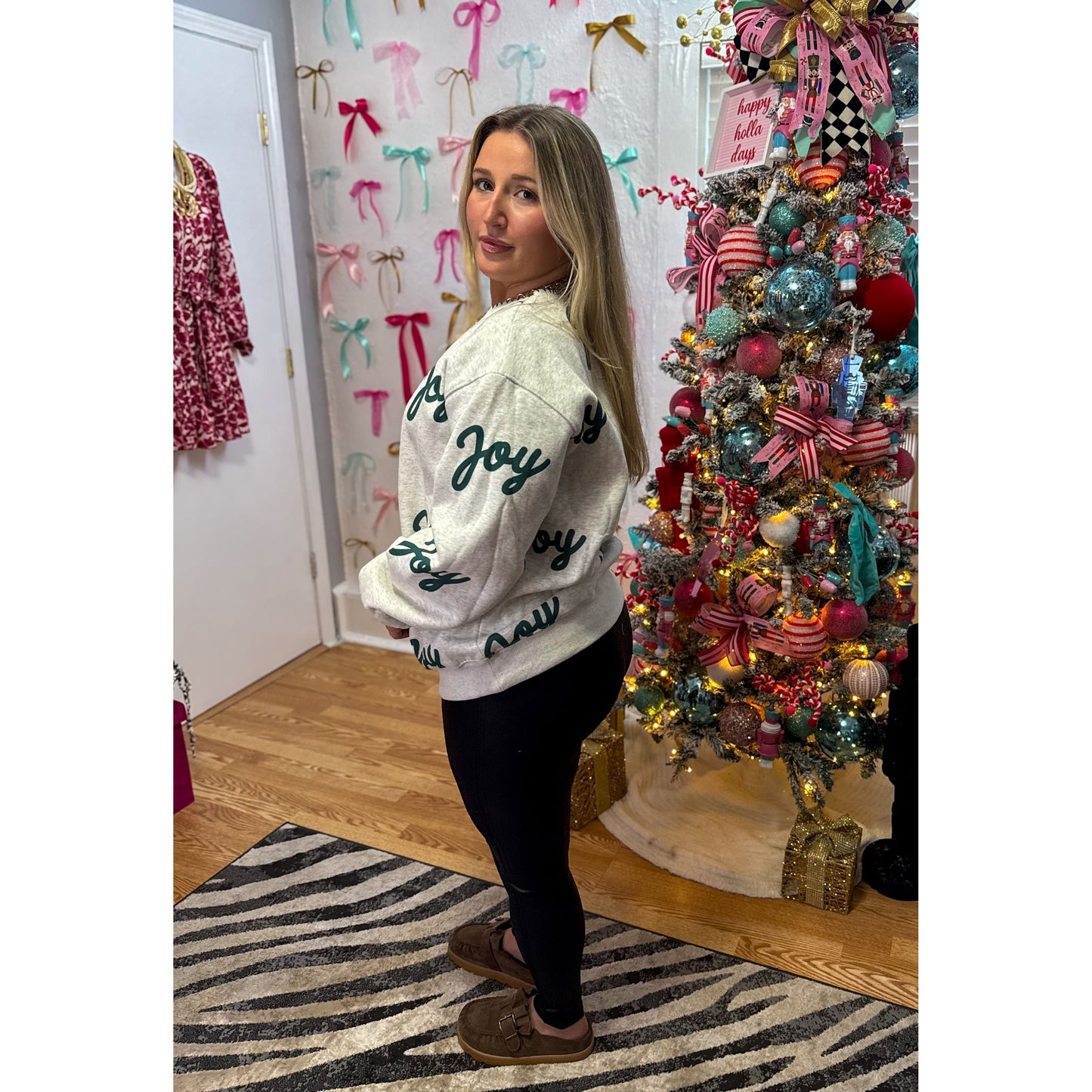 Joy Sweatshirt, Grey/Green