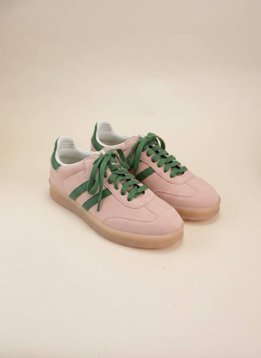 CHRISTI Retro Court Sneakers with Double Side Stripe