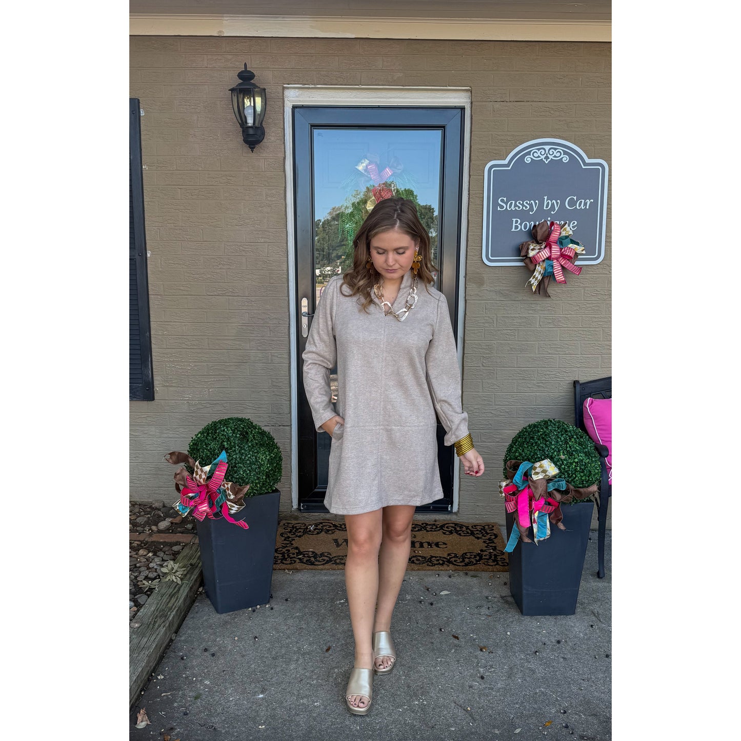 Murphy Sweater Dress, Taupe
