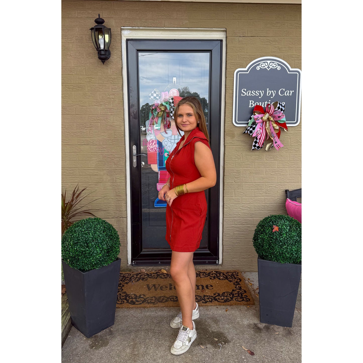 Claire Lounge Mini Dress, Rust