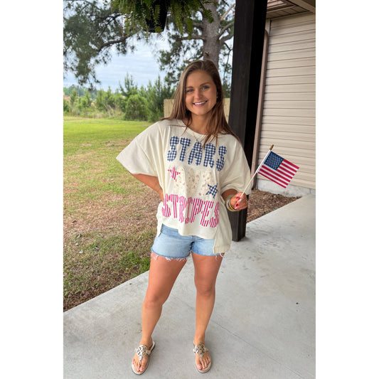 Stars & Stripes Graphic Top, Multi