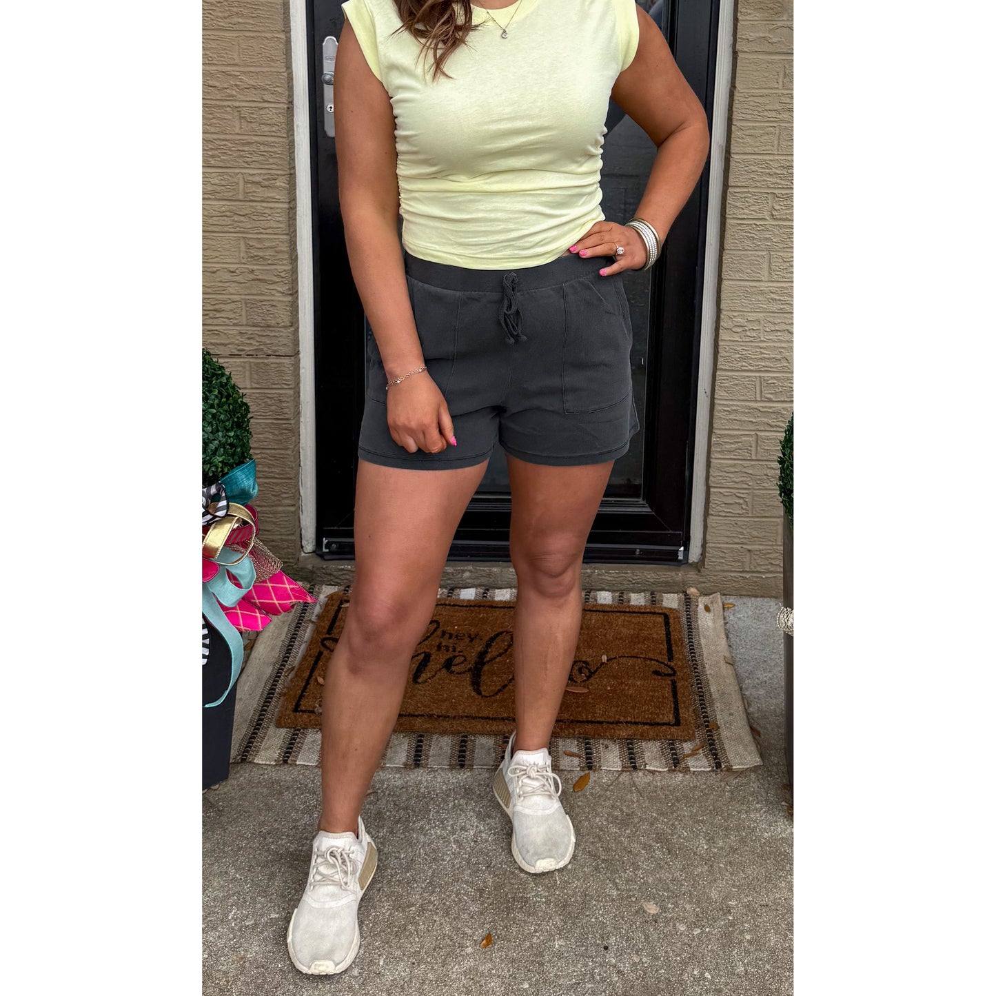 Blaise Lounge Shorts, Charcoal Grey