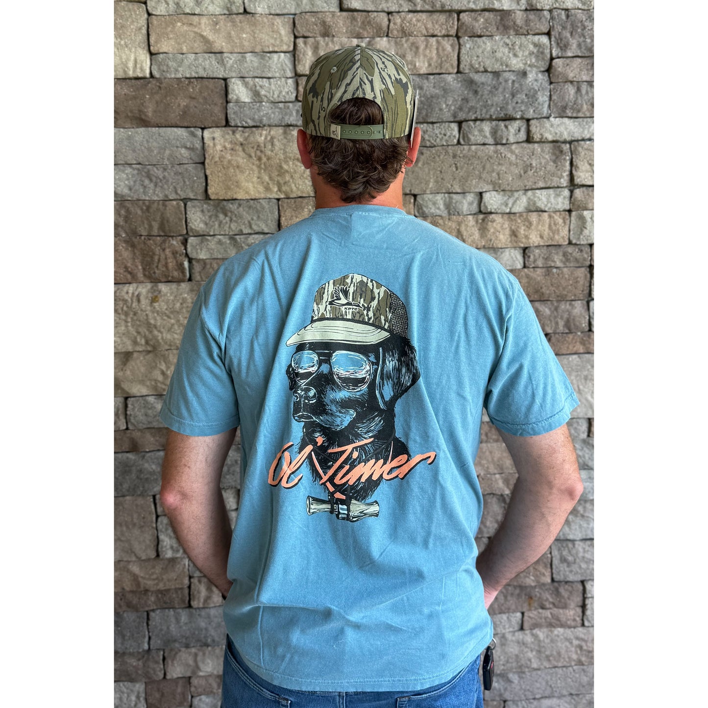 Mens Ol' Timer T-Shirt, Slate Blue
