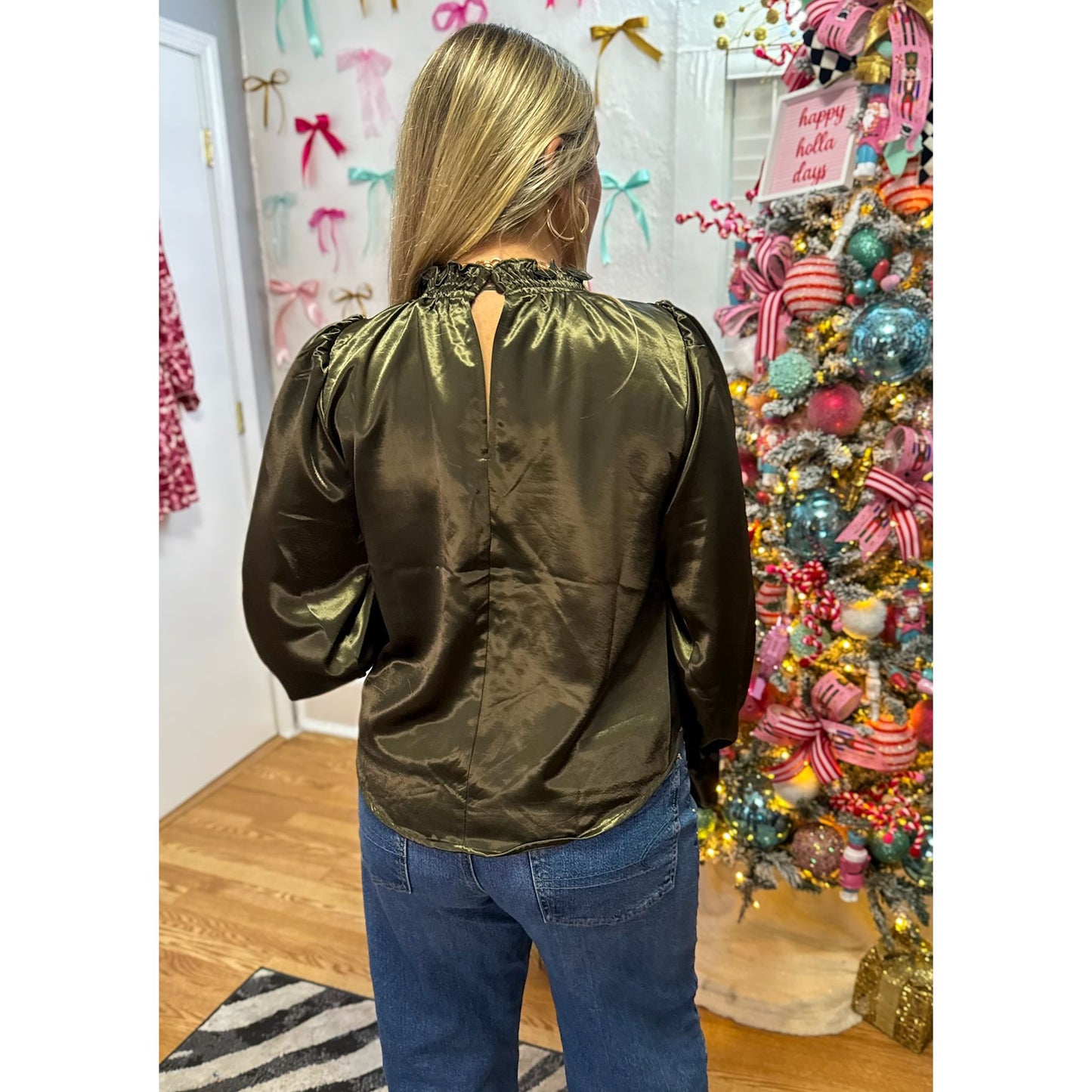 Chloe Blouse, Olive Green