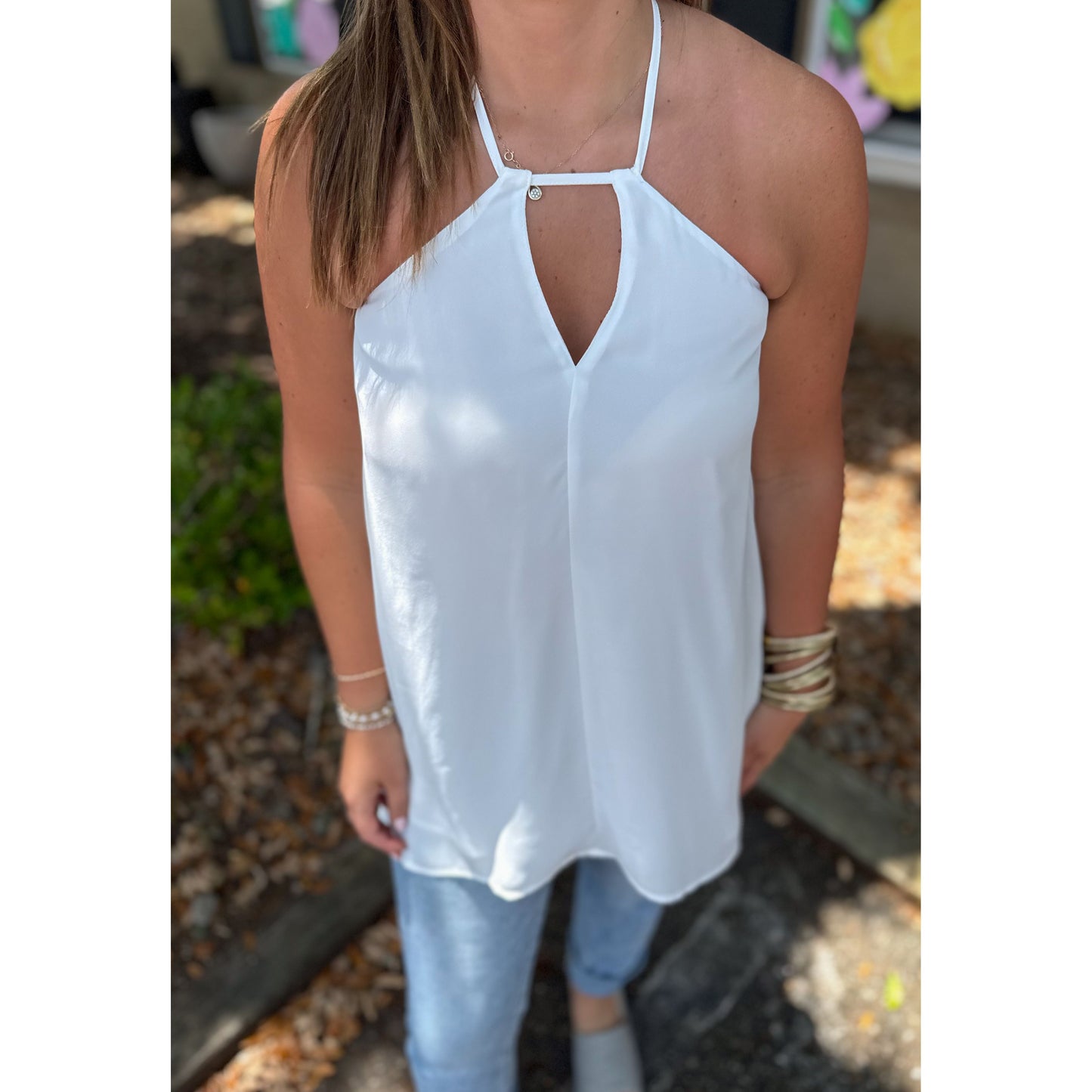 Lydia Flowy Top, White