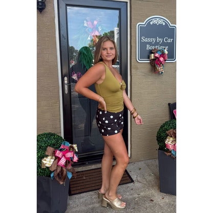 Presley Cutout Top, Olive Green