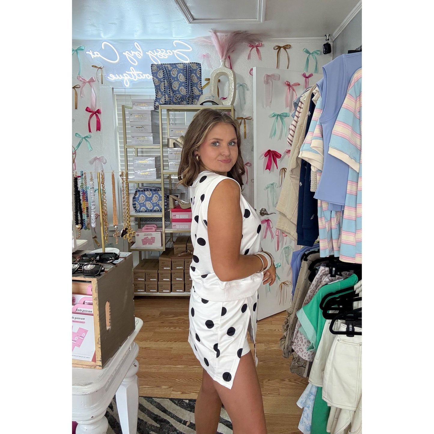 Polka Dot Lounge Skort Set