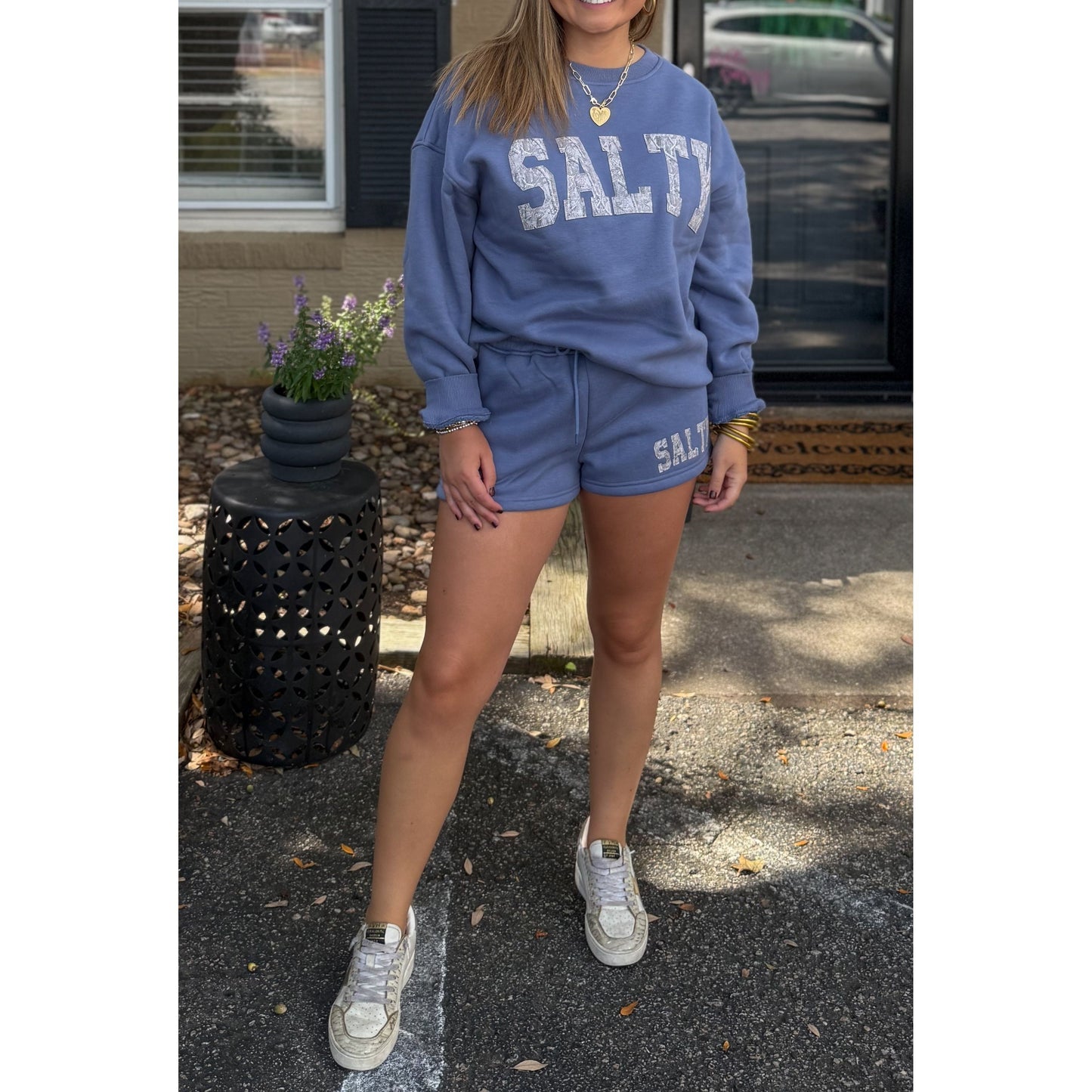 Salty Lounge Set, Dusty Blue/Camo