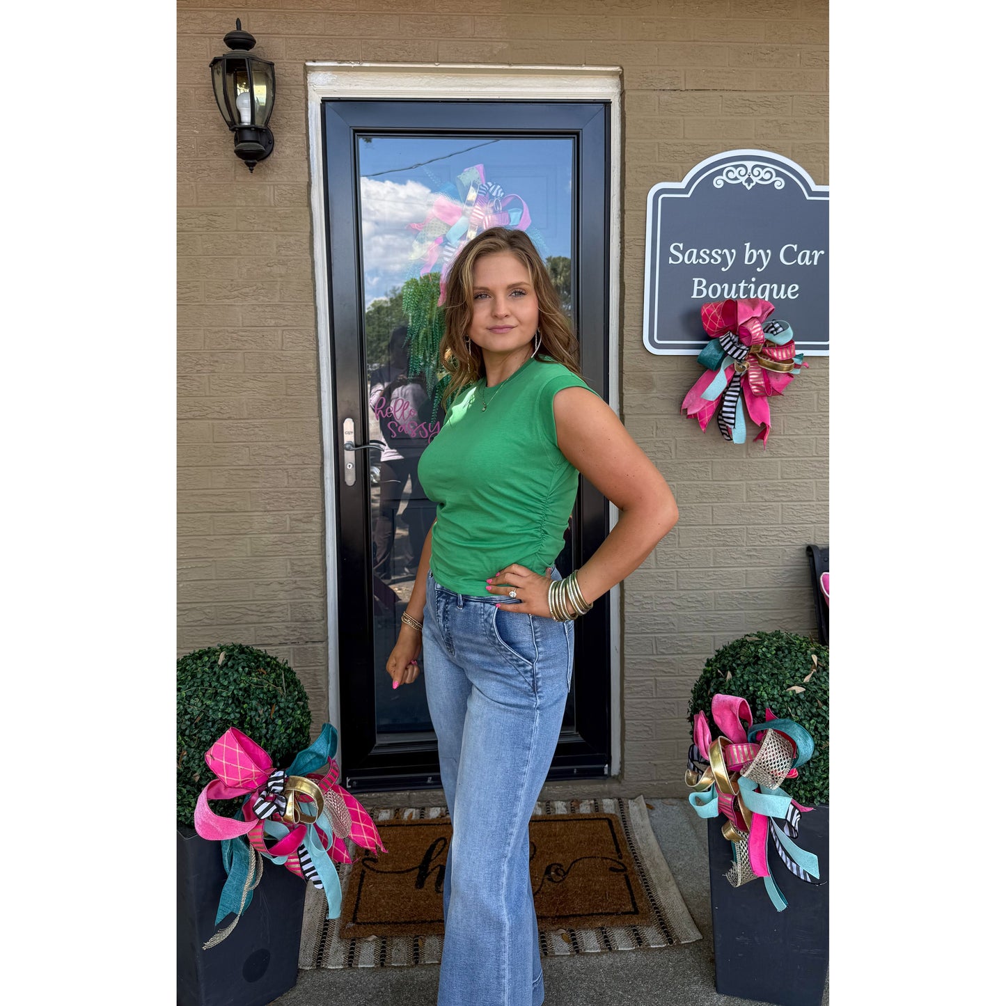 Apple Green Detail Top